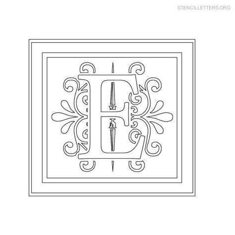 Letter E Printable Alphabet Stencil Templates Stencil Letters Org