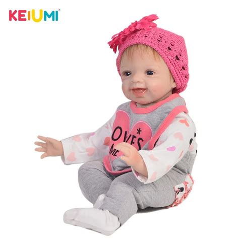 Keiumi Cute 22 Inch Reborn Baby Doll Cloth Body Realistic Fashion