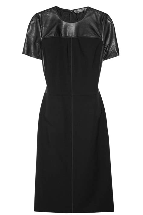 Reed Krakoff Leathertrimmed Stretch Woolblend Dress In Black Lyst