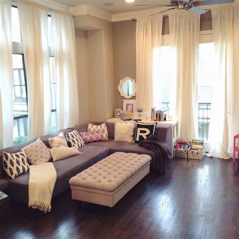 Elegant striped curtains for living rooms. IKEA's RITVA Curtains in Our Open-Concept Living Room ...