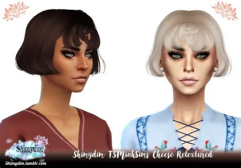 Shimydim Tsminh`s Cheese Hair Retextured Sims 4 Hairs