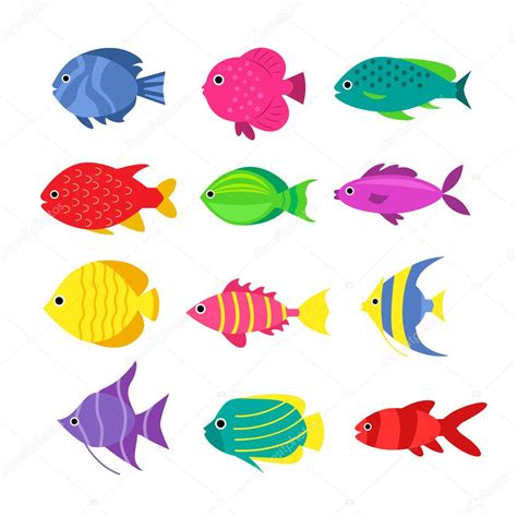 Set Of Aquarium Cartoon Fishes — Stock Vector © Mallina 121093580