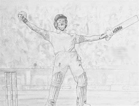 Cricket Sport Male Sketch