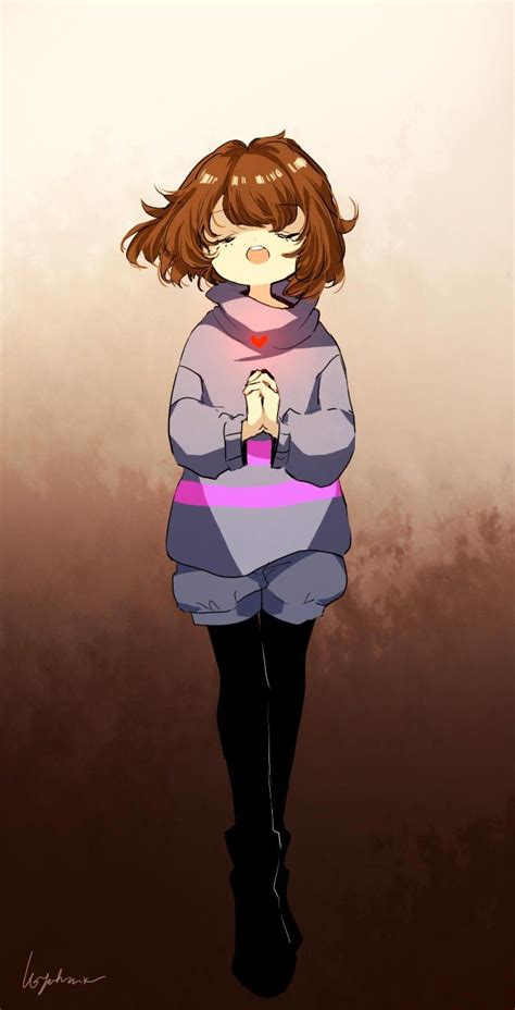 Anime Picture Search Engine Androgynous Brown Hair Closed Eyes Frisk Undertale Full Body