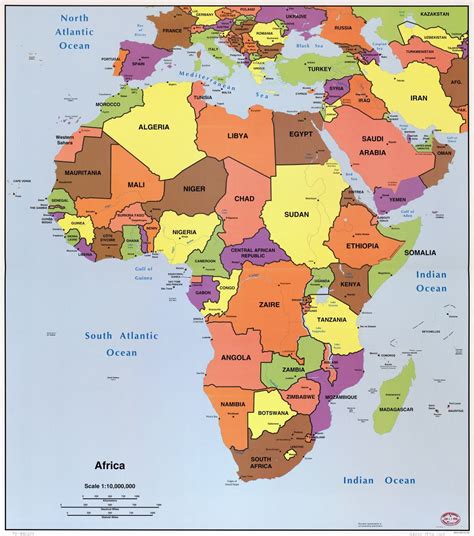 Large Scale Detail Political Map Of Africa With The Marks Of Capital