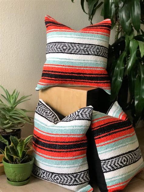 Mexican pillow covers 14x28, funky mexico blanket fabric pillow, mexican lumbar pillow covers made from authentic, woven serape fabric from mexico! Mexican blanket Pillow Cover | Mexican blanket, Pillow covers, Pillows