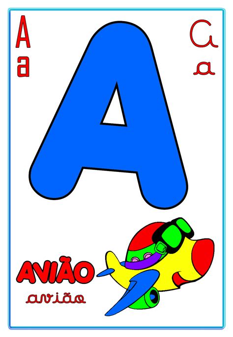 Alfabeto quatro tipos de letras REFORMULADO Alfabeto ilustrado para imprimir Educação