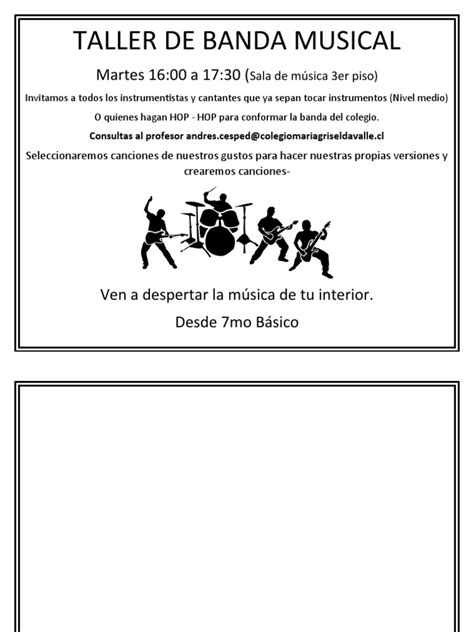 Taller De Banda Afiche Pdf