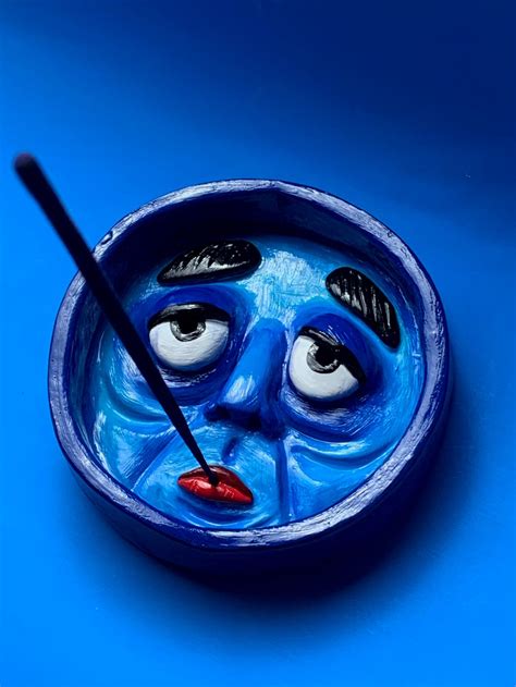 Sad Blue Guy Incense Holder Naomicartoons