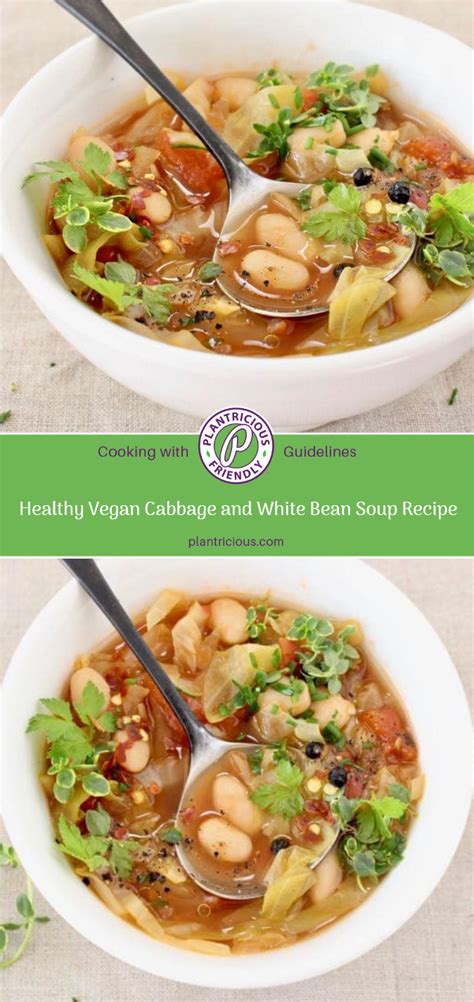 Broccoli, cannellini bean & cheddar soup. Healthy Cabbage and White Bean Soup | Recipe in 2020 (With ...