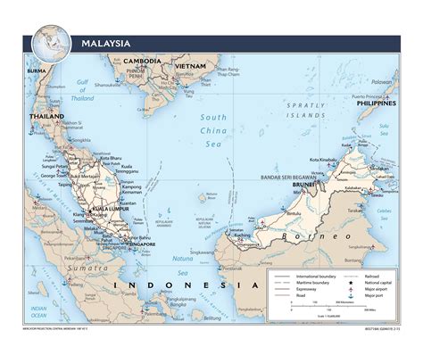 Grande Detallado Mapa Político De Malasia Con Carreteras Ferrocarriles