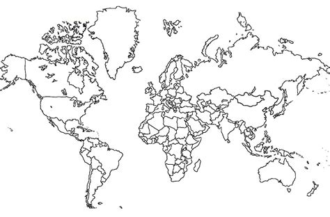 Map Of The World Black And White By Georgejudd Redbubble
