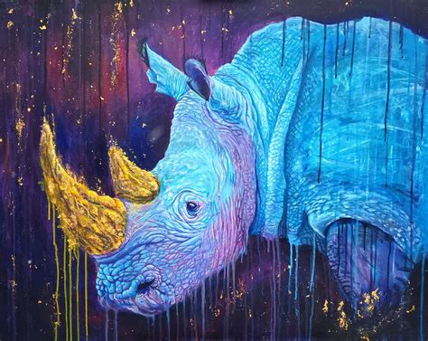 Rhino Art Rhino Artwork Rhino Wall Art Rhino Painting Etsy Uk