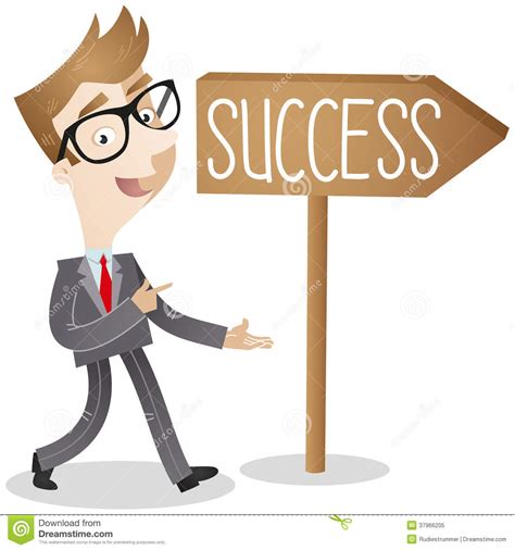Businessman On The Way To Success Stock Vector Illustration Of
