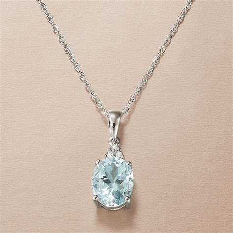 200 Carat Aquamarine Pendant Necklace With Diamond Accents In 14kt