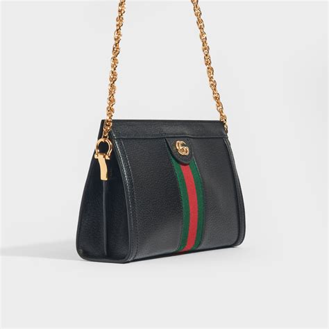 Gucci Ophidia Gg Small Shoulder Bag In Black Leather Cocoon