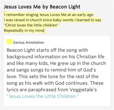 I Remember Singing Jesus Loves Me At An Early Age I Was Raised In