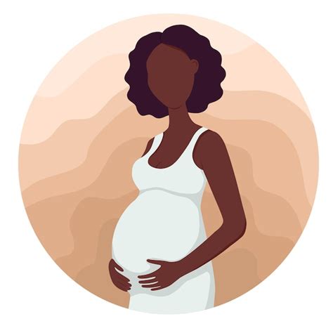 Premium Vector Pregnant African American Woman Flat Style Vector