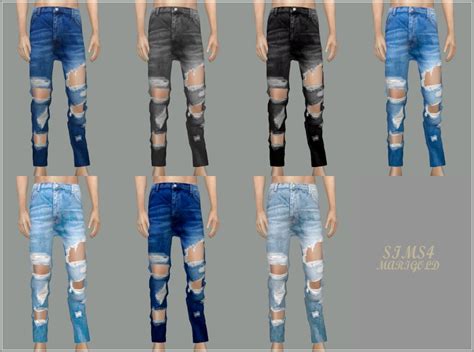 Maledestroyed Jeans디스트로이드 진남자 의상 Sims 4 Clothing Sims 4 Cc Kids