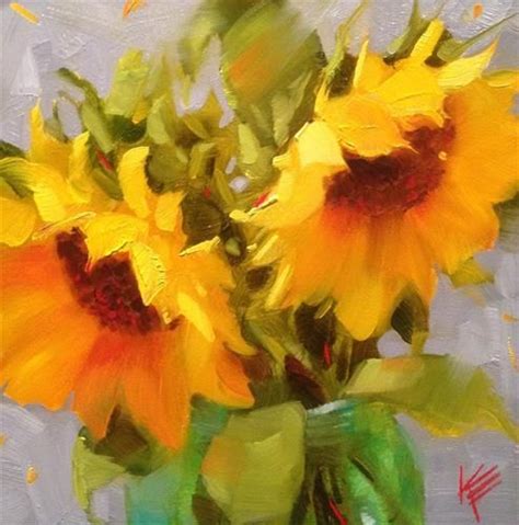 Daily Paintworks Original Fine Art Krista Eaton Sunflower Art