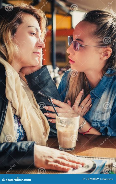 Sad Young Woman With Friend Stock Photo Image Of Comforting