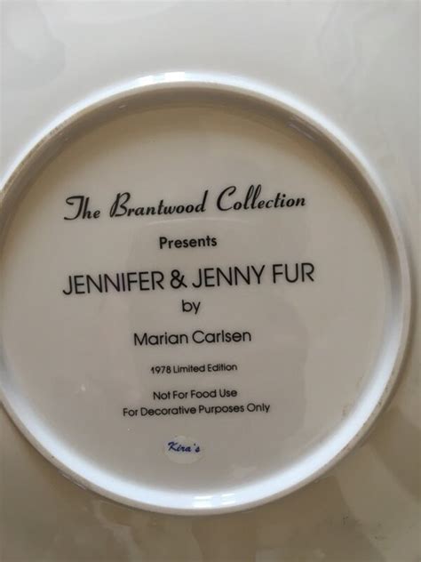 Vintage Jennifer And Jenny Fur 1978 Lmt Ed Collector Platemarian Carlsen Brantwoodcats Etsy