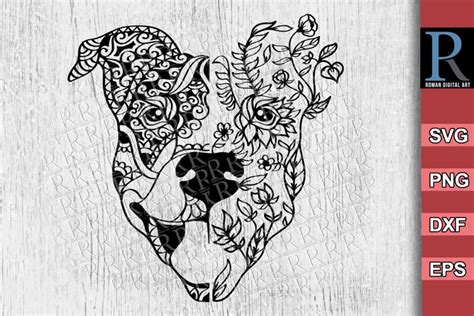 Pit bull SVG File, Mandala Pit bull SVG, Zentangle (1260816)