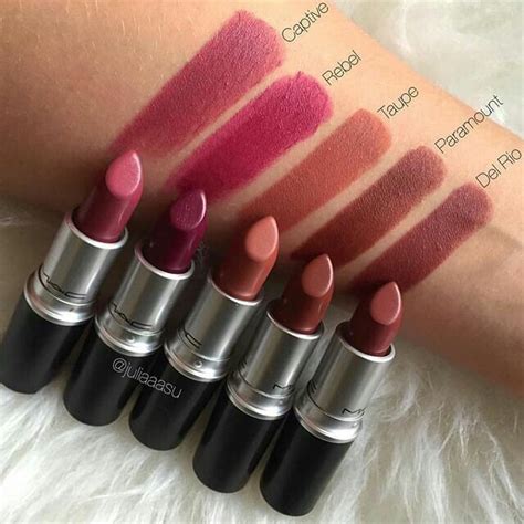 The dupe that is available in maybelline is maybelline new york color sensational creamy matte lip color in 'touch of spice' (rs.299)and maybelline color show lip. Mac lipstick swatches | Mac lipstick shades, Lipstick ...