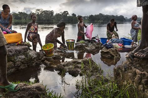 Local Women Washing Clothes In River Stock Image C0548852