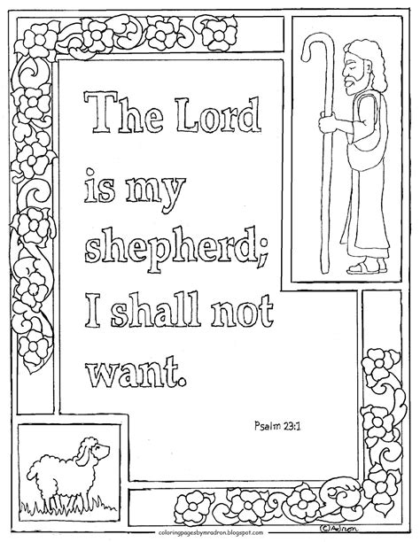 Coloring Pages for Kids by Mr. Adron: Printable Psalm 23:1, "The Lord