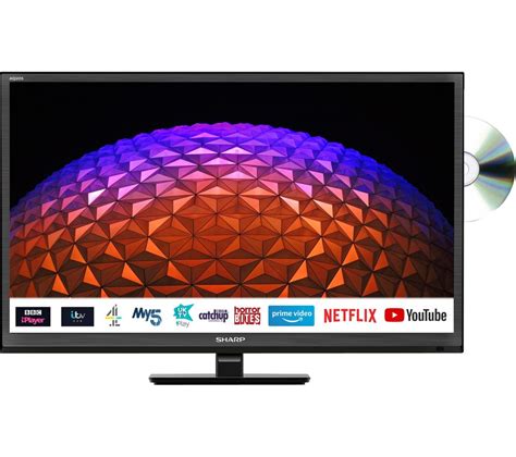 Sharp 1t C24be0kr1fb 24¬î Smart Hd Ready Led Tv With Built In Dvd