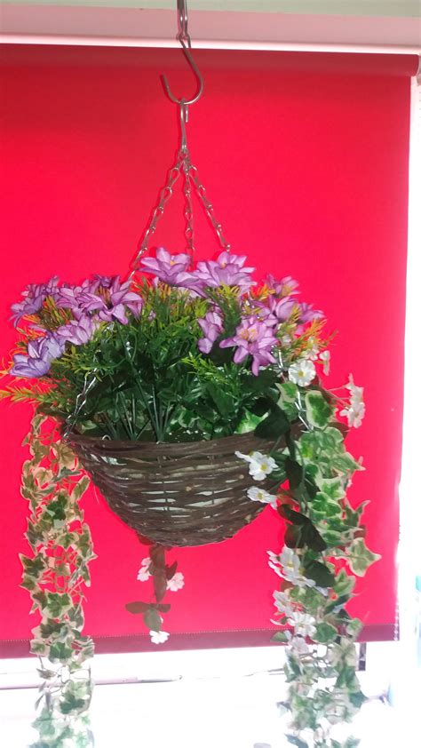If you're looking for an outdoor tree, remember to look for indoor/outdoor or uv resistant words in the title. Artificial flowering hanging basket 12 INCH | Six Ashes ...