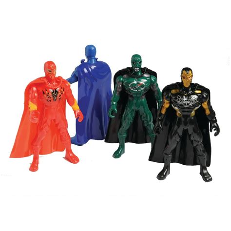 Superhero Super Hero Plastic Action Figures 4 Pack Toys