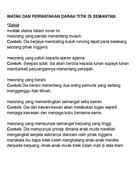 Download darah titik di semantan pdf for free. Watak Dan Perwatakan Darah Titik Di Semantan