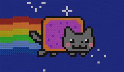 Nyan Cat Pixel Art With Grid