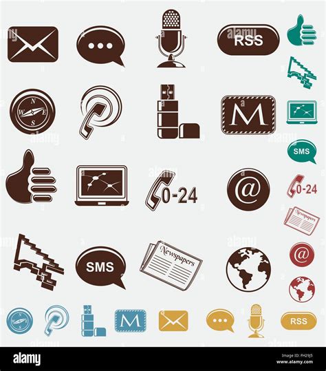 Communication Icons Set Stock Vector Image And Art Alamy
