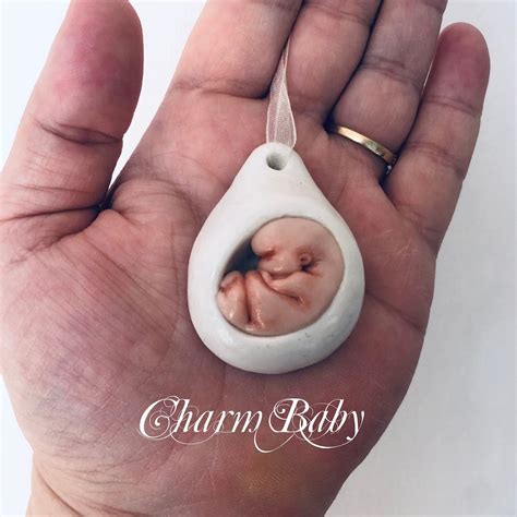Handmade Angel Baby Fetus Foetus Asleep Inside A Hanging Charm In