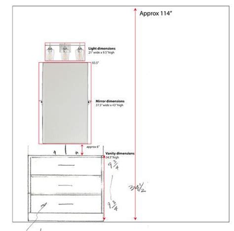 18 inches length x 14 inches width x 6 inches height. Extremely Ideas Bathroom Vanity Light Height Above Mirror ...