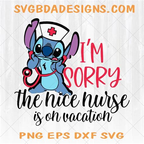Stitch Nurse Svg Disney Nurse Svg Lilo And Stitch Svg Stitch Svg