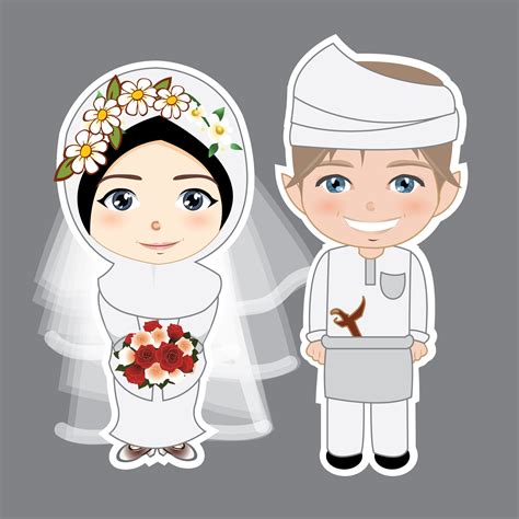 Png Download Gambar Kartun Muslimah Kartun Pernikahan Png Hijabfest