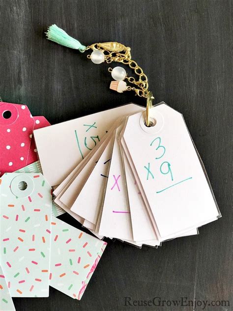 You can make them yourself with some paper and a writing utensil, or you can create a deck of flashcards online using a website or app. Math DIY Flash Cards Made From Hang Tags - Reuse Grow Enjoy