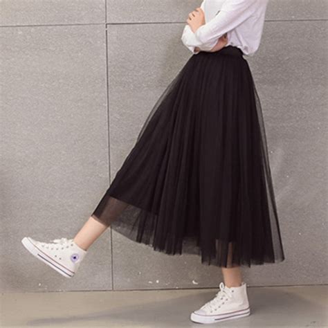 Spring Fashion Faldas Korean Style Big Swing Maxi Skirts Womens Jupe