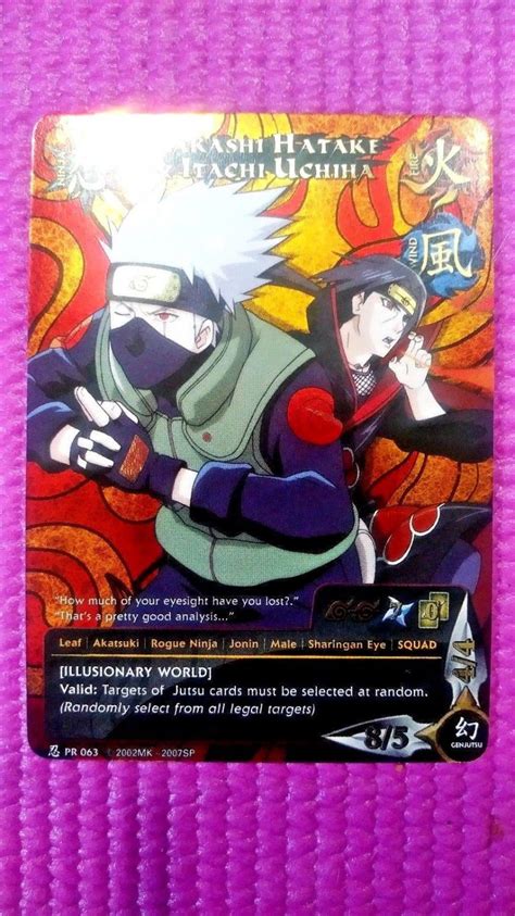 2002 Naruto Collectible Card Game Kakashi Hatake And Itachi Uchiha