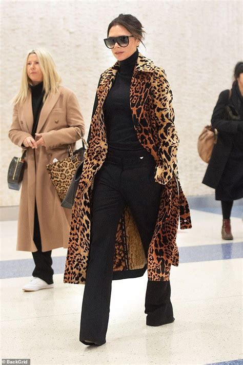 Victoria Beckham Shows Off Her Wild Side In £2 5k Leopard Print Coat Celebrity Winter Coat