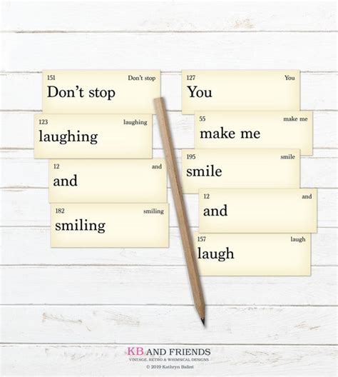 Vocabulary Sayings Flash Cards Laugh Smile 12 Flashcards Two Sizes