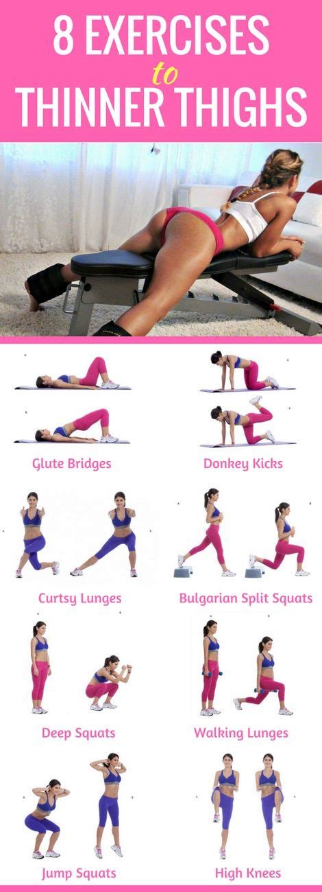 8 Best Moves To Thinner Thighs Workouts Pinterest Exercise