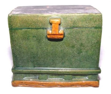 Chinese Glazed Ming Miniature Money Chest 1415th C For Sale