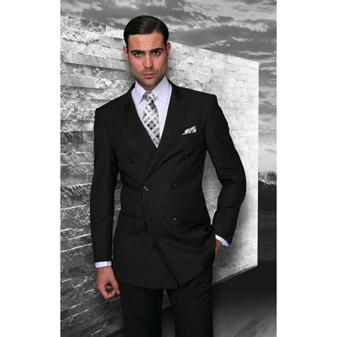 Statement Tzd 100 Black Double Breasted Suit On Sale Overstock