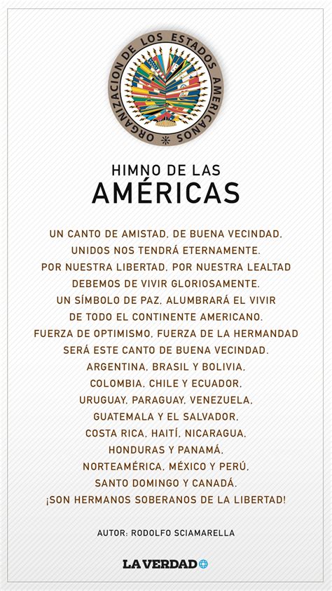 Puno Résztvevő Nyilatkozat Himno De Las Americas Con Letra Melegség