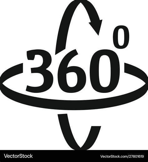 360 Degrees Rotation Icon Simple Style Royalty Free Vector